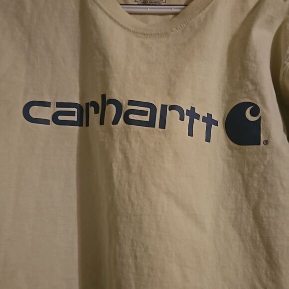 Carhartt  T-Shirt Men L Short Sleeve Loose Fit Crew Neck Graphic Yellow - Picture 3 of 6